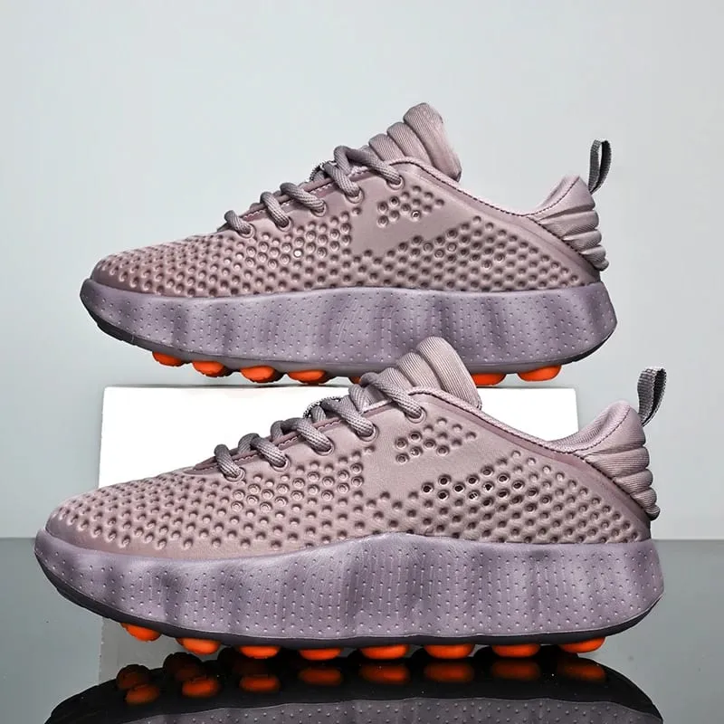 Men's Breathable Running Shoes Cushioned Non-slip Woman Casual Sneakers Massage Athletic Footwear for Outdoor Jogging Sports