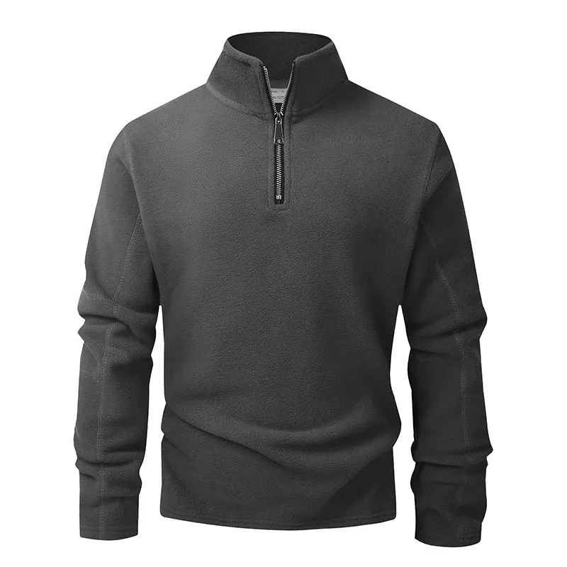 Men's Hoodies Sweatshirts Thicken Warm Fleece Tracksuit for Men Zipper Neck Pullover Men's Winter Clothing Soft Shell Men Hoodie