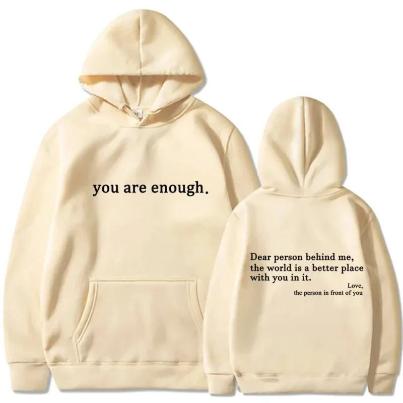 Dear Person Behind Me Mens Hoodie With Kangaroo Pocket Pullover Vintage Women Hoodie with Words on Back Unisex Trendy Hoodies