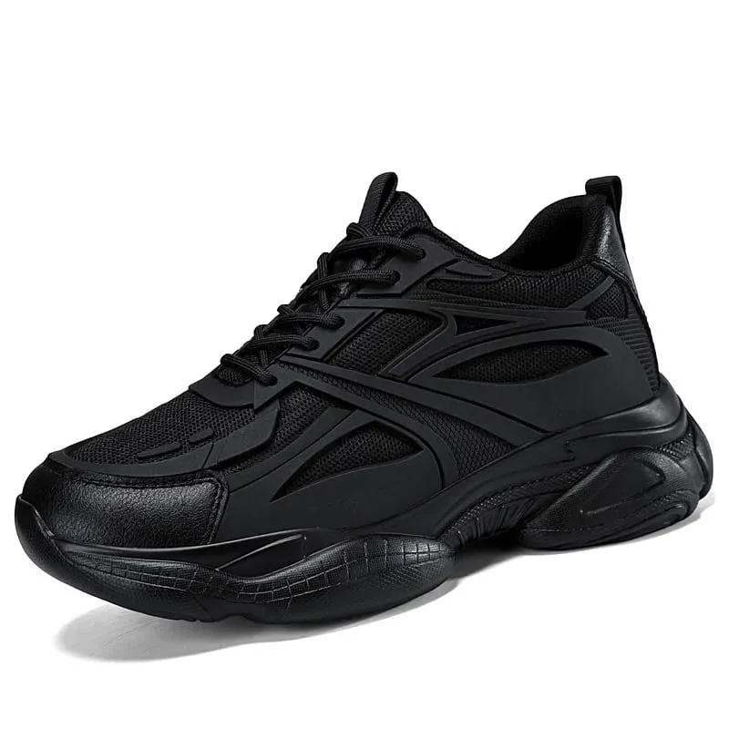 Winter Men's Height-increasing 10CM Sports Shoes Men Genuine Leather Mesh Shoes Warm Thick-soled Shoes Heightening Insoles 6-8CM