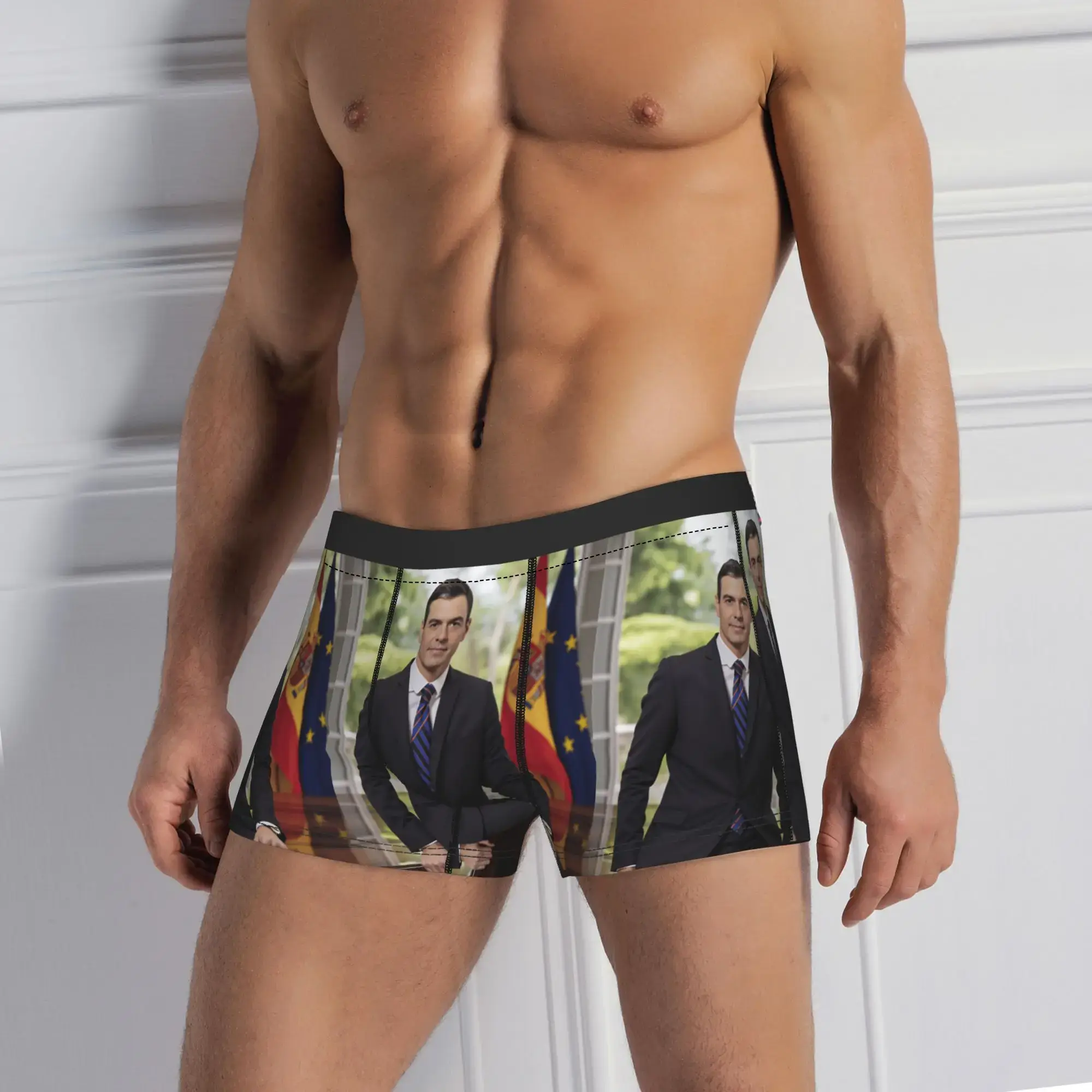 Pedro Sanchez Cueca Impressão Tronco Venda Quente Calcinha Masculina Novidade Boxer Breve Presente de Aniversário