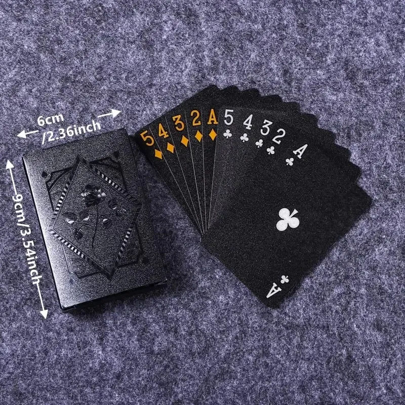Black Gold Poker Cards Waterproof Design For Board Game Magic Show Daily Gathering Hobby Collection Indoor Entertainment