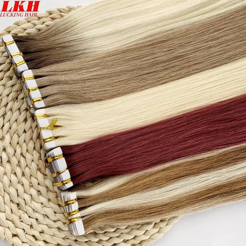 Double Drawn European Wholesale Tape in Extensions Invisible Cuticle Aligned Remy Tape in Hair Extensions 100% Human Hair