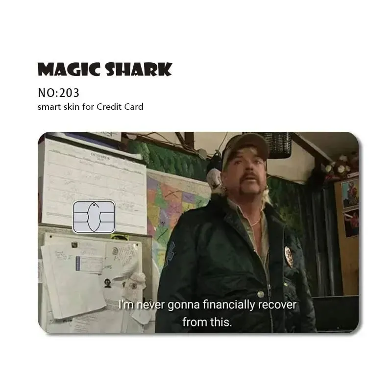 Magic Shark Meme Poke Dog Matte PVC Shockproof Sticker Film Skin Cover for Debit Credit Bank Card No Fade