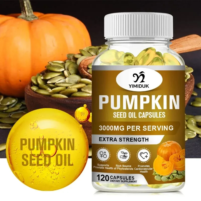 Buy 1 Get 1 Free! Pure Pumpkin Seed Oil Supplement Support Promotes Hair Growth Skin Health & Hormone Balance Restful Sleep