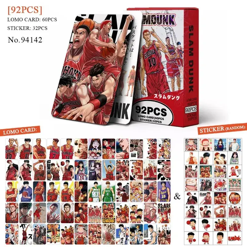 Carte postale de dessin animé Haikyuu Lomo, jouet tueur de démons Genshin Impact, cartes de Collection avec autocollants, cadeau d'anniversaire