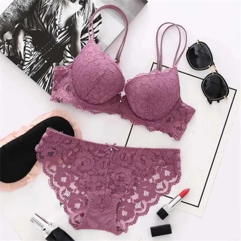 Sweet Mesh Lace Flower Bra Bowknot Low Waist Bra Panties Set Lingerie Non Slip Seamless Underwear Set Beach
