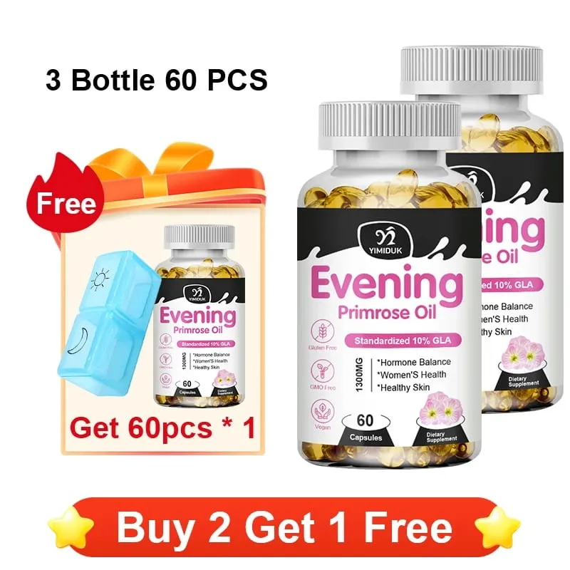 Evening Primrose Oil 1300mg with Rich GLA & Essential Nutrients Balance Hormones Support Women's Comfort & Enhance Skin Health