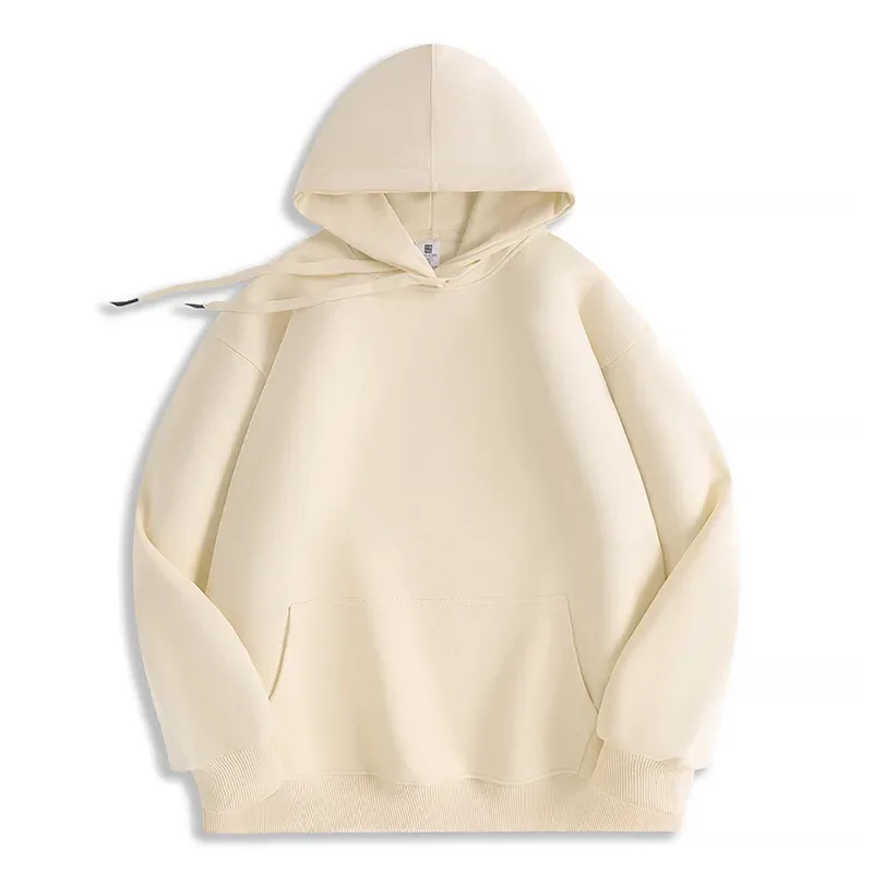 Customized Your Brand Logo DIY Design 600GSM Mens Hoodies High-quality Women Sweatshirt Solid Color Cotton Loose Streetwear