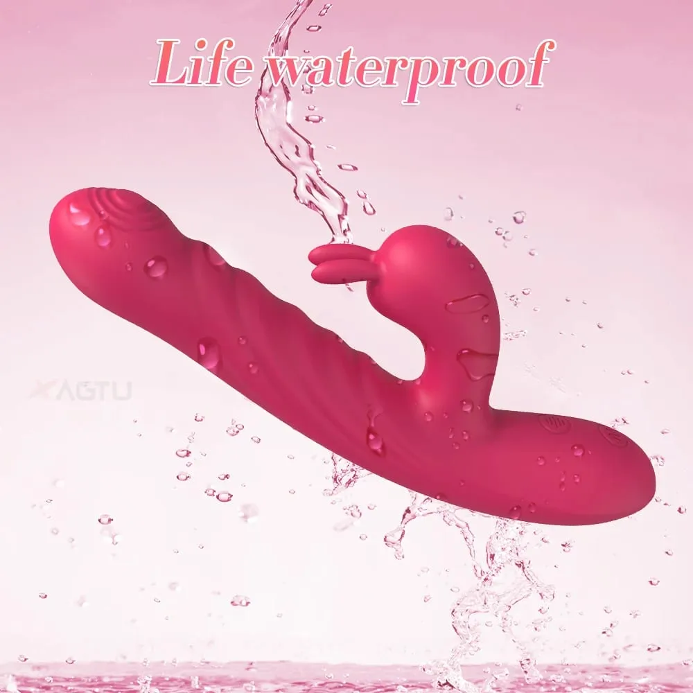 Adult Sex Toy Thrusting Rabbit VIbrator for Women Vibrating Dildo Telescopic G-Spot Clitoris Stimulator Female Masturbator