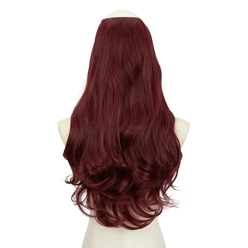 Extension de cheveux synthétiques à Clip en U de qualité supérieure, postiche longue, épaisse et bouclée, Blonde naturelle, faux cheveux résistants à la chaleur pour femmes