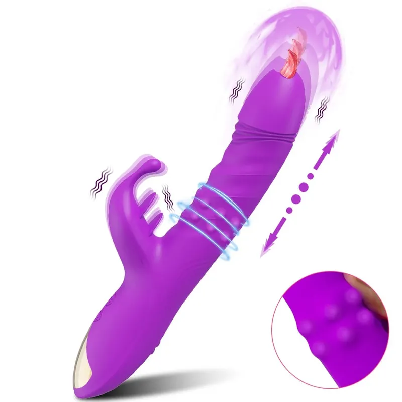 Thrusting Rabbit Vibrator for Women Vagina Dlido Vibrator G-Spot Clitoris Stimulator Female Masturbation Sex Toy for Women
