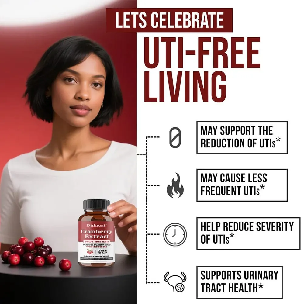 36 mg PAC from Superior Cranberry Juice Extract - Plus D-Mannose Supports Urinary Tract Health Cranberry Capsules for Women — image 3