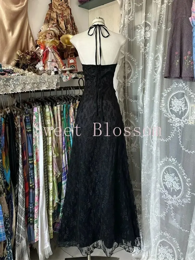 French Retro Slim Slash Neck Elegant Dress Babae Bagong Gothic Vintage Black Party Dresses High Street Chic Skinny na Damit 2025
