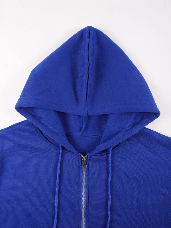 Customized Pattern Logo Diy Men Zipper Hoody Loose Pocket Long Sleeve Fashion Fleece Hoodies Retro Unisex Autumn Clothing