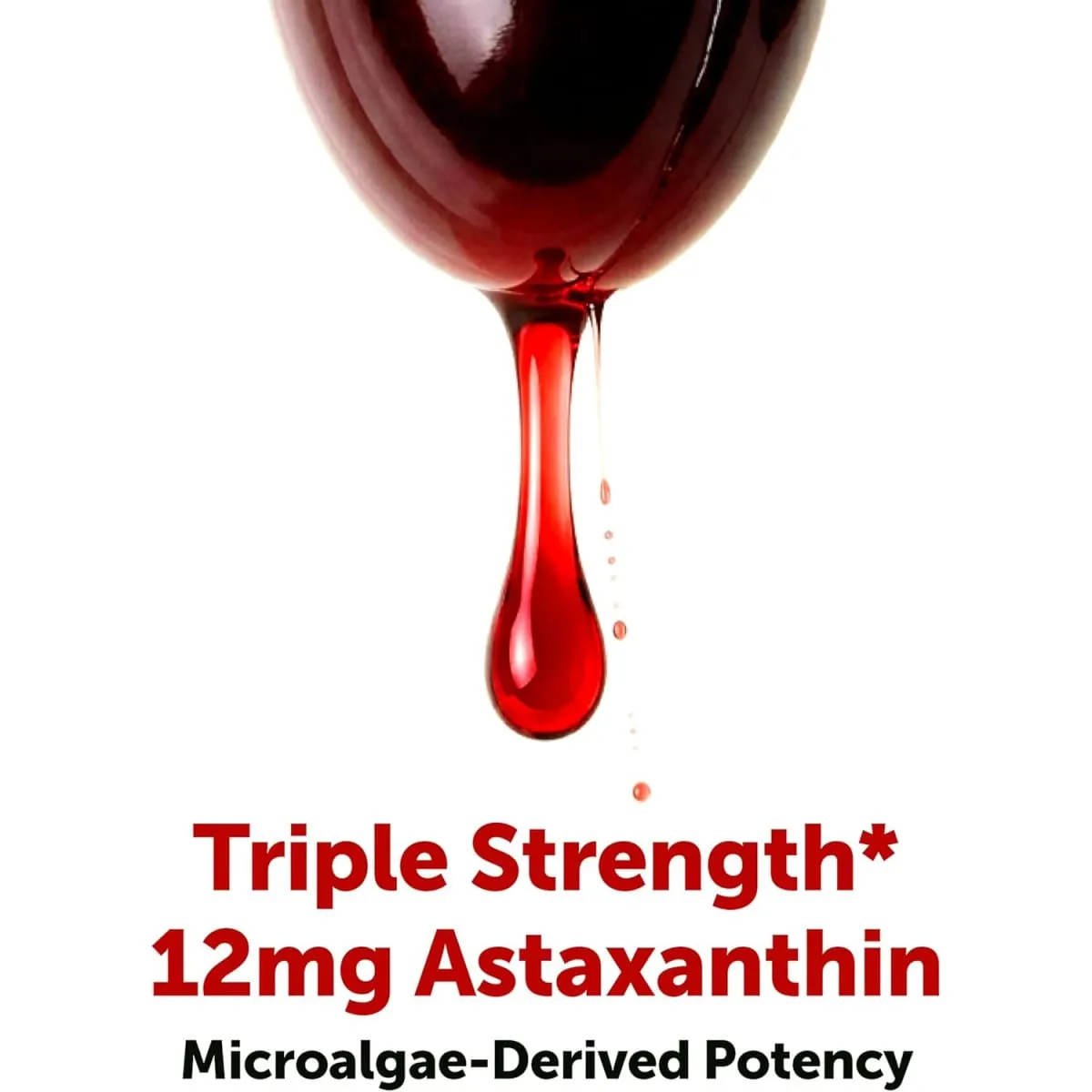 Astaxantina 12 mg Suplemento antioxidante Cápsulas blandas para mujeres y hombres Fórmula premium de triple fuerza | Sin OGM Sin gluten Sin soja