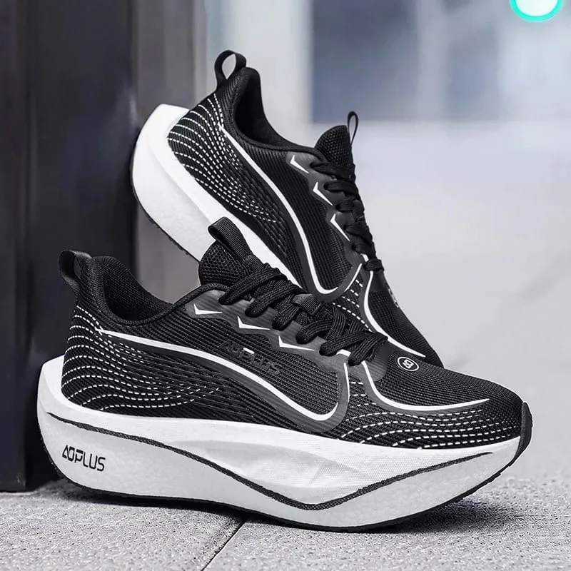 Men Marathon Running Shoes Sports Walking CarbonPlate Breathable Lightweight Comfortable Women Athletic Casual Sneakers Outdoor