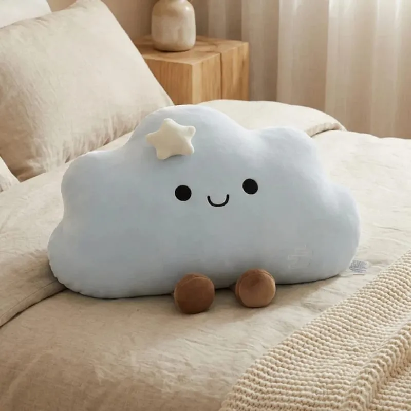 55*45CM Nordic Style Fluffly Soft White Blue Pink Weather Cloud Plush Toys Creative Stuffed Simulation Throw Pillow Sofa Cushion