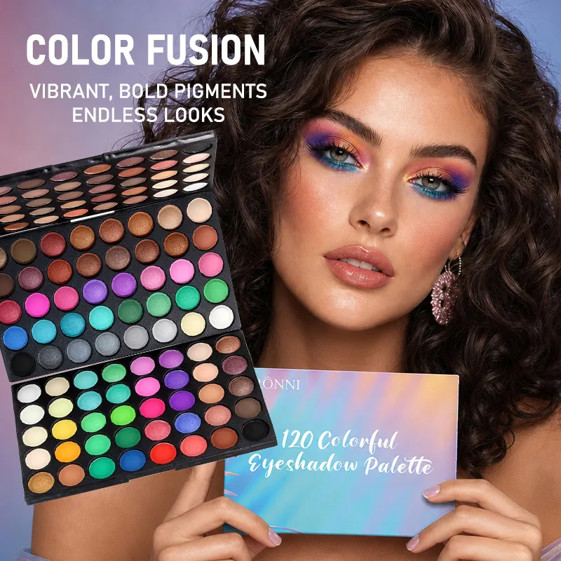 120 Colors 3-Layer Eyeshadow Palette All-in-One Matte & Shimmer Makeup Kit Long-Lasting Highly Pigmented Cosmetic Gift