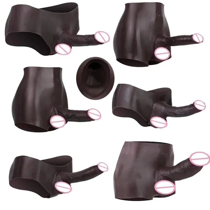 Khỏa Thân Silicone Đen Lớn Thực Tế Rỗng Dương Vật Quần Lót Quần Đùi Đeo Dương Vật Tay Cư Loại Lớn Mở Rộng Đồ Chơi Tình Dục Cho Nam