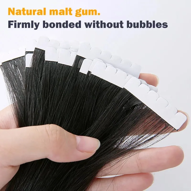 Mini Tape In Hair Extensions 100% Natural Human Hair Remy Quality Straight Seamless PU Tape Ins Brown blonde For Salon