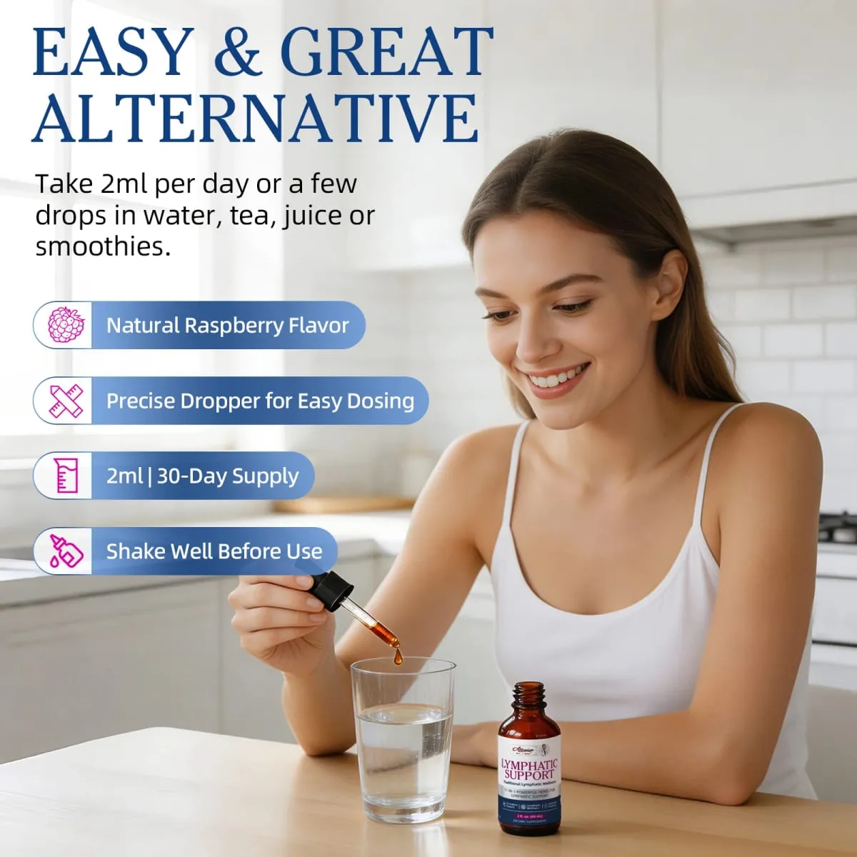 Alliwise Lymphatic Health Support Drops 11 in1 Herbal Compound Formula Body Cleanse & Refresh Digestive Support Lymphatic Detox