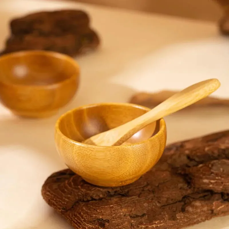 5/10/30/50pcs Bamboo DIY Face Mask Mixing Bowl with Spoon Aromatherapy Bowl Set Massage Oil Face Care Makeup Tool Kits