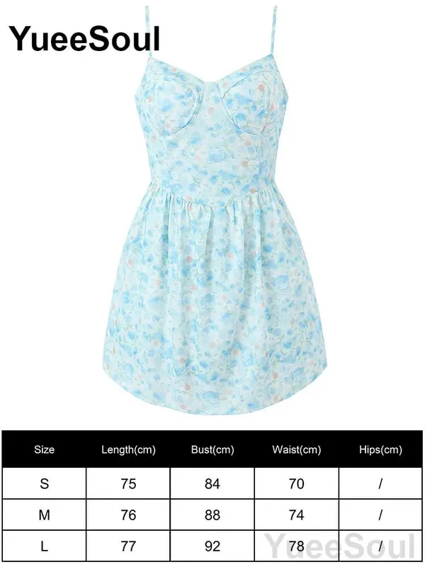 Blue Printed Mini Dress 2026 Summer New Elegant Party Birthday Evening Dresses Y2K Sweet Cute High Street Casual Women Dress