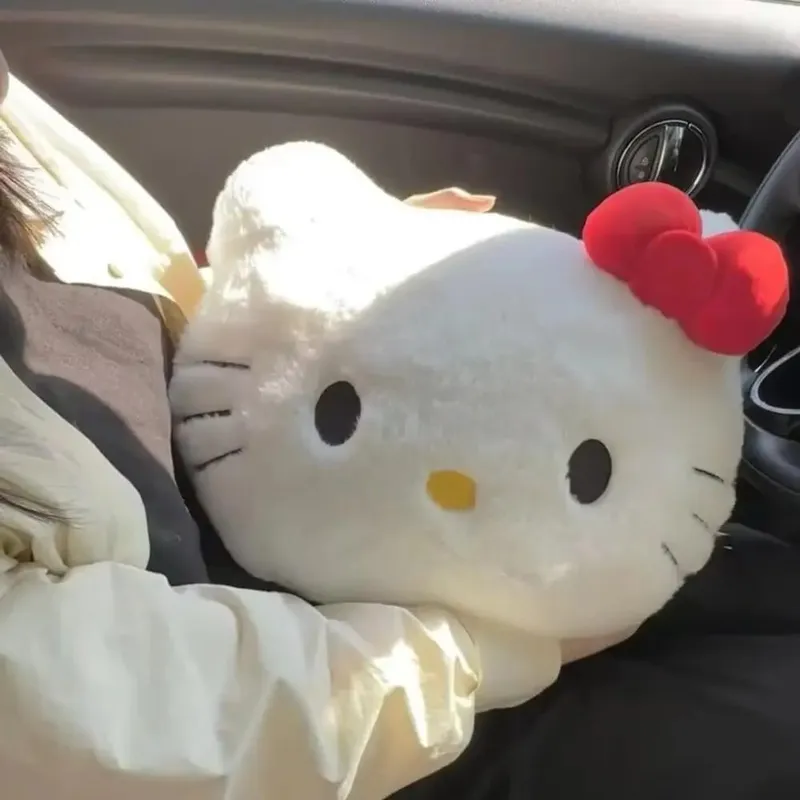 *Anime Sanrio Hello Kitty Cute Cartoon Head Plush Pillow Sofa Bedside Cushion Car Cushion Nap Pillow Birthday Gifts for Girl