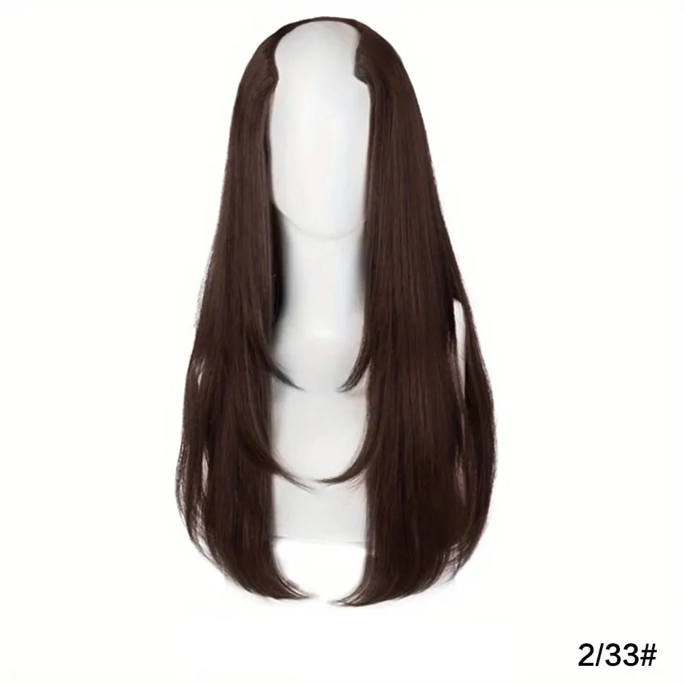 18/22/24Inch Women's Synthetic Long Hair Styling Long Hair Synthetic Wigs Layered Hair Extensions Top of the Head Increase Hair
