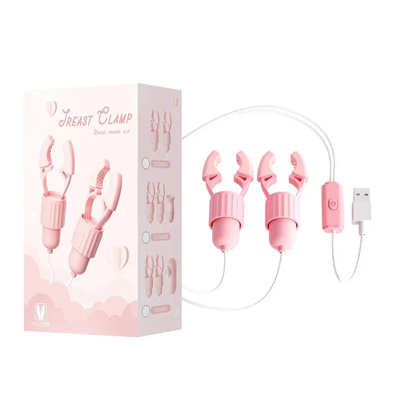 Nipple Clamps Vibrator Breast Massage Tongue Licking Sucking Vibrating Clit Stimulator Female Maturbator Adult Sex Toy For Women