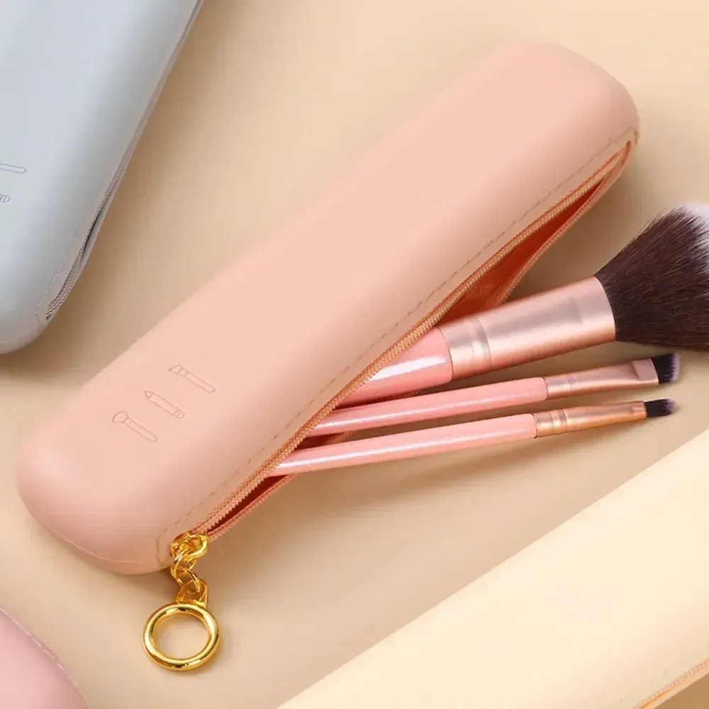1pc Silicone Make Up Brushes Storage Bag Multi Function Travel Makeup Brush Holder Portable Cosmetic Tool Organizers Zipper Case