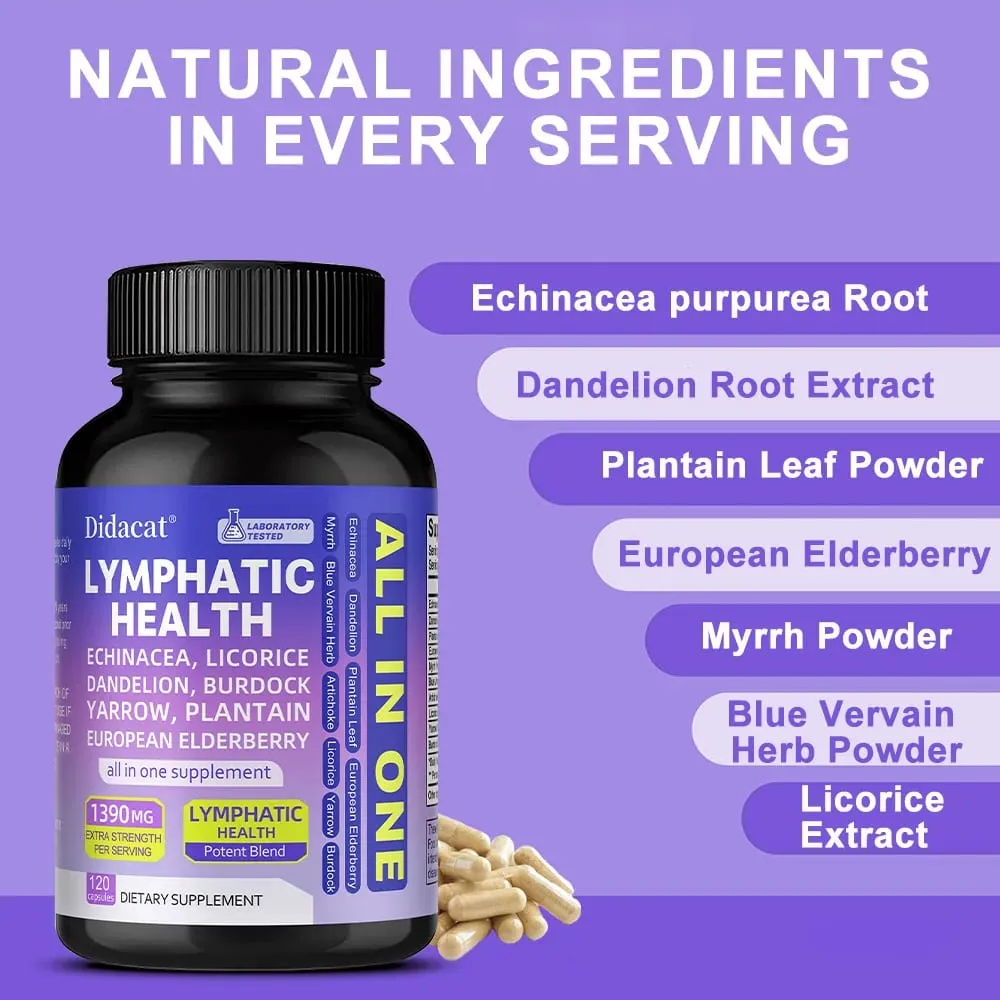 Natural Lymphatic Health Capsules Detox Cleanse Bawasan ang Puffiness Water Retention Support Thyroid Health & Immune Defense