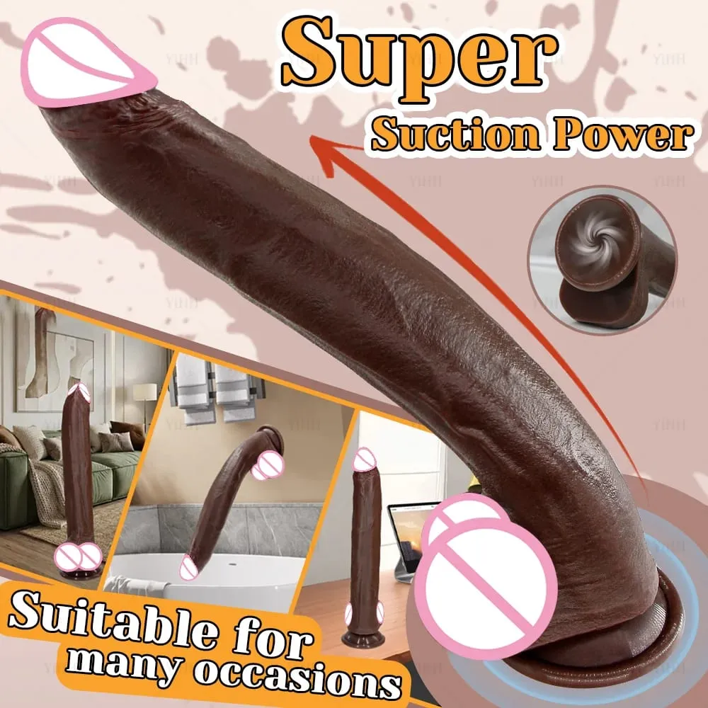 Realistic Skin/Black Dildo Silicone Long Penis Huge Dildos with Suction Cup Dick for Women Masturbation Anal Sex Toys for Adults