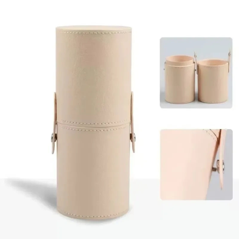 PU Leather Makeup Brush Bucket Dust-Proof Waterproof Empty Cosmetic Brushes Pen Holder Portable Makeup Brush Organizer