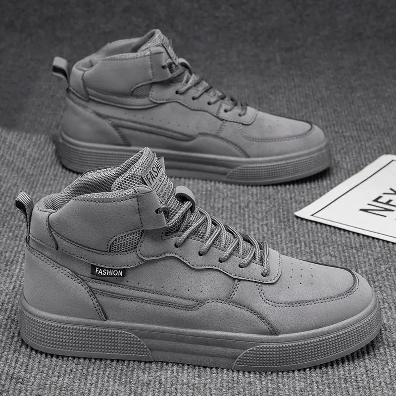Breathable men's casual shoes skate shoes mid-top men's shoes breathable and versatile sports shoes suitable for wearing all