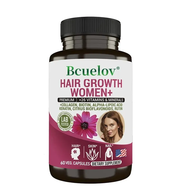 Women Hair Growth Supplement Capsules with Multivitamins Collagen and Biotin for Thicker Fuller Hair Nails and Skin Health