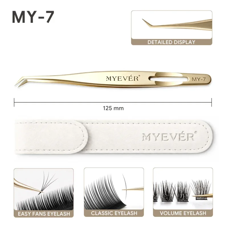 Anti-Slip Eyelash Extension Tweezers Steel High-Density Fiber Tip Eyelash & Eyebrow Professional Precision Makeup Tools
