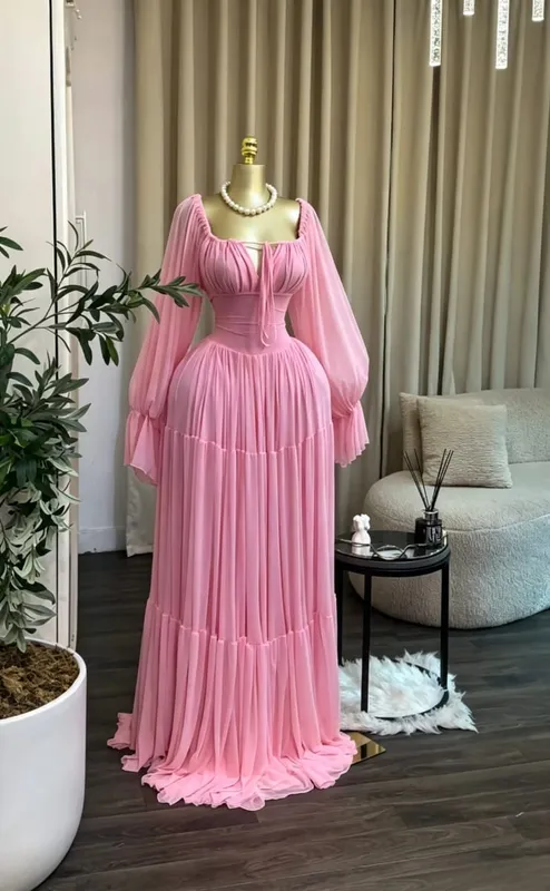 CM.YAYA 2026 Fall Winter Women Long Sleeve Slash Neck Long Maxi Dress Slim Evening Birthday Trendy Sexy Vacation Party Dresses