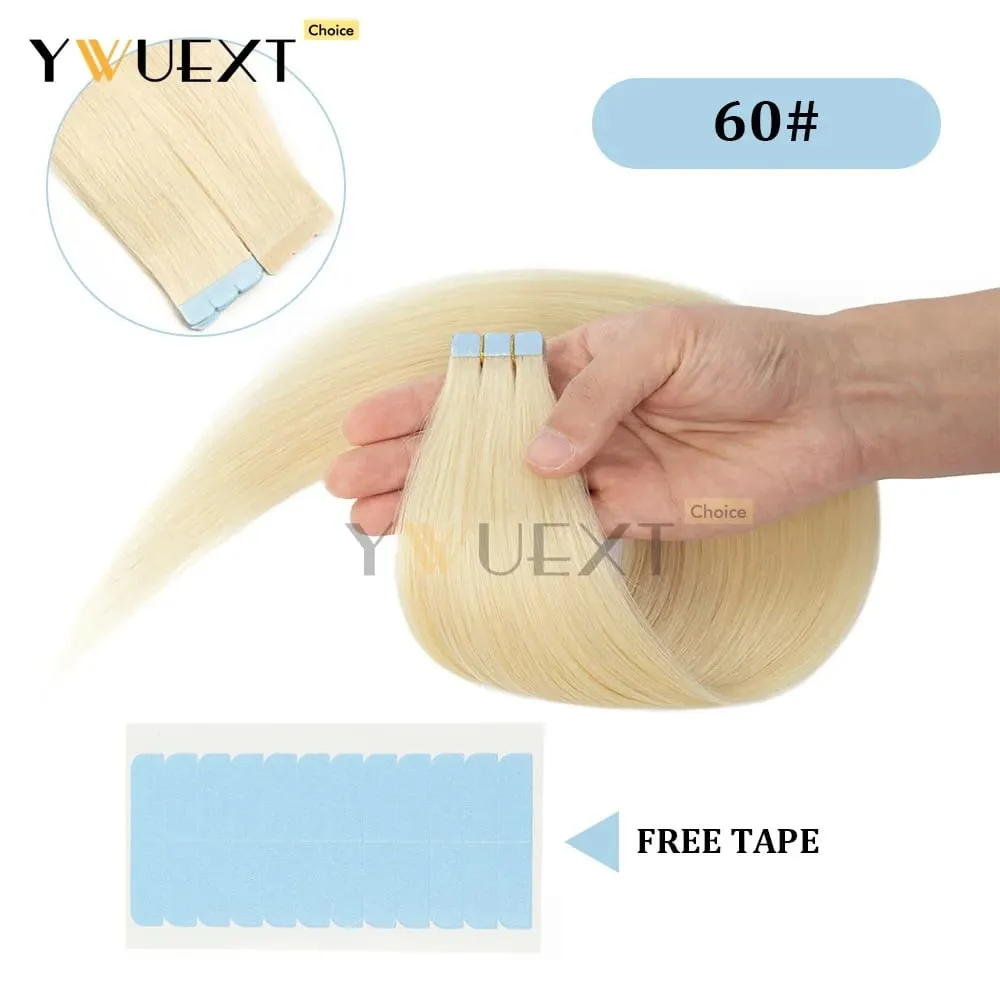 Mini Tape in Human Hair Extensions Natural Straight For Women 12inch-20inch 12.5g-20g Easy to Wear 10pcs/pack Salon Quality
