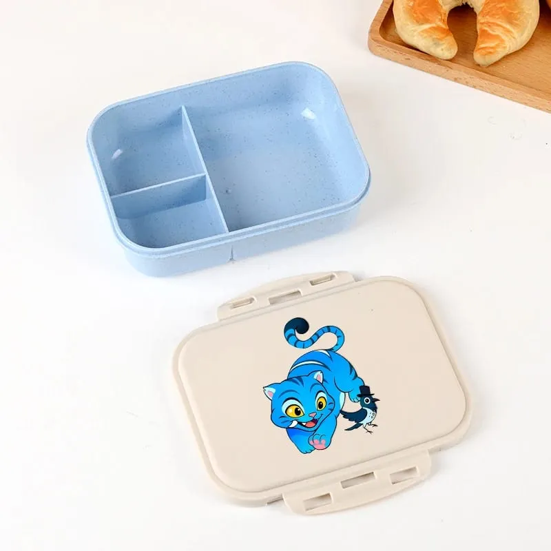 Demon Hunters Lunch Box para sa Boy Girl Cute Mira Zoey Jinu Portable Plastic Bento Box na may Dinnerware Food Fruit Container