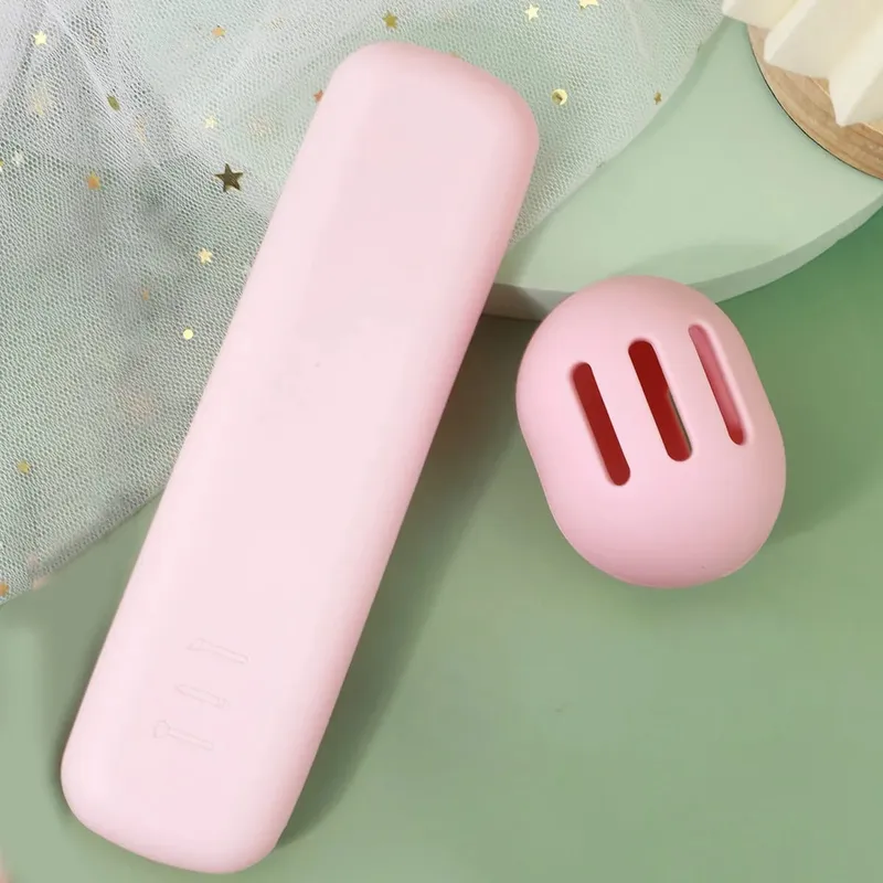 2PcsTravel Makeup Brush Holder Silicone Cosmetic Brushes Bag Makeup Sponge Case Portable Waterproof Makeup Tools for Women