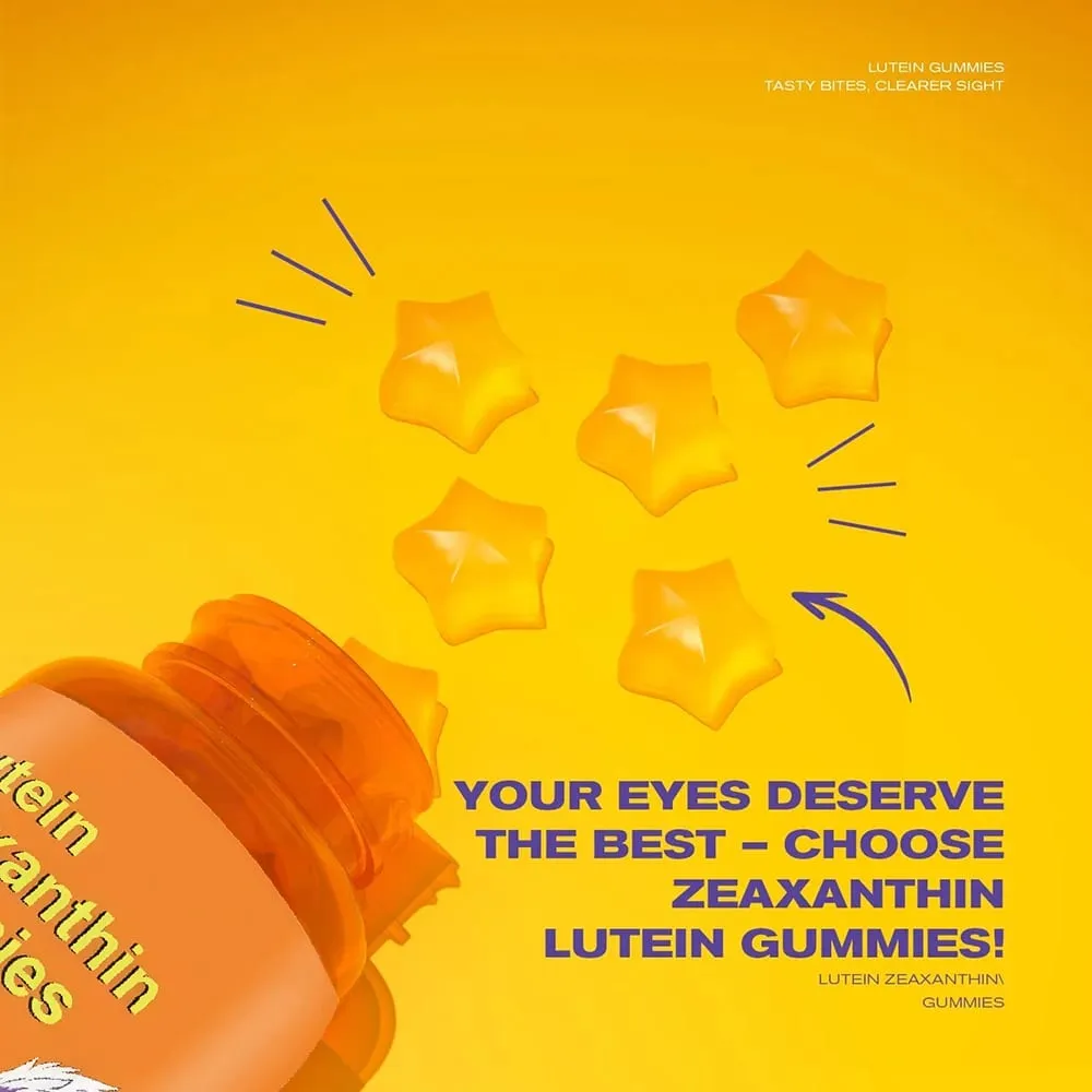 Lutein & Zeaxanthin Eye Vitamins Gummies for Daily Eye Health - 20mg Lutein Sugar-Free Gummy Blue Light Support for Adult