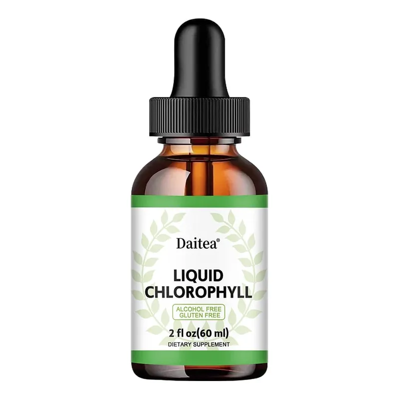 Flytande klorofylldroppar - Antioxidanter Lever Detox Immunstöd Kollagen för hår och hudhälsa - Vegansk icke-GMO