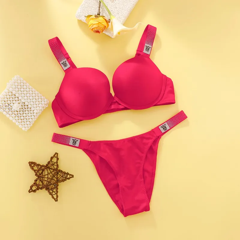Victoria's Secret Lingerie Push Up Women Sexy Bra And Panty Set Lace Underwire Lingerie Sleepwear Pajamas New Arrival