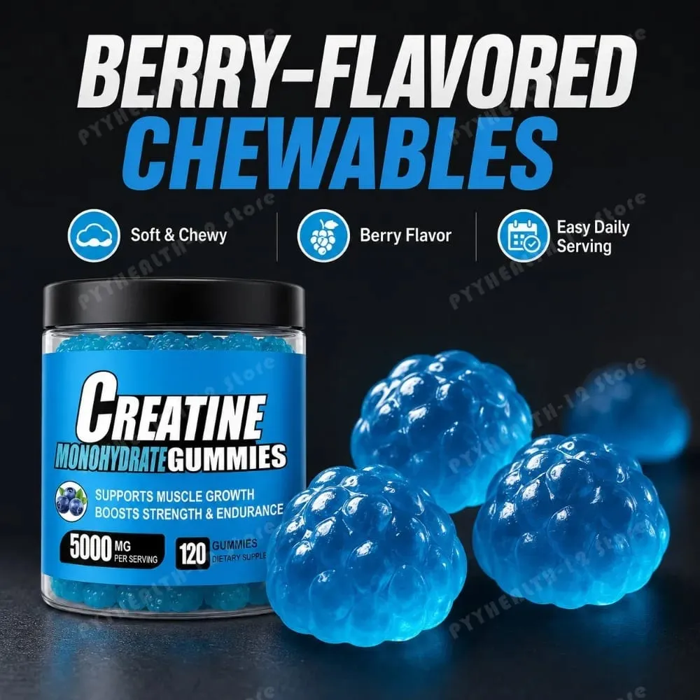 Creatine Monohydrate Gummies 5000mg Per Serving 120 Gummies for Muscle Strength Endurance & Energy Dietary Supplement