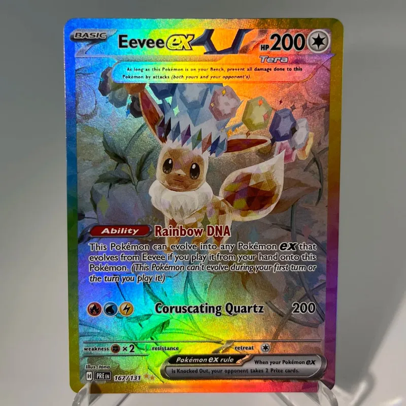 Prismatic Evolutions PKM Cards PTCG5-A GX Rainbow Umbreon Sylveon Leafeon ex Rare Collection Battle Toys Gifts for Hobbies