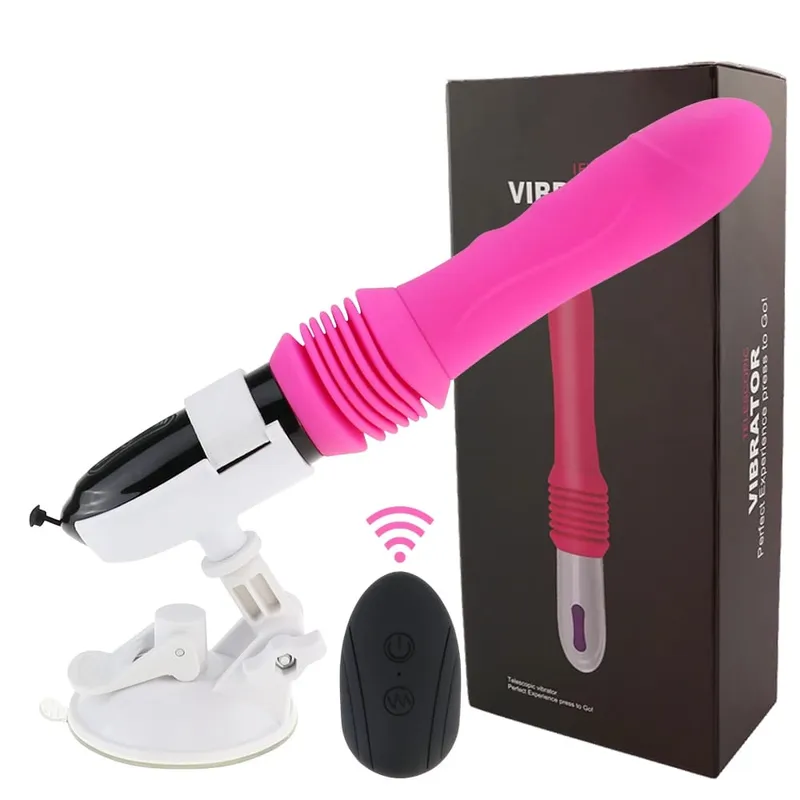 Wireless Remote Control Telescopic Cannon Machine Women's Pull-out Vibration Massage Orgasm Masturbation Device Adult Sex Toy