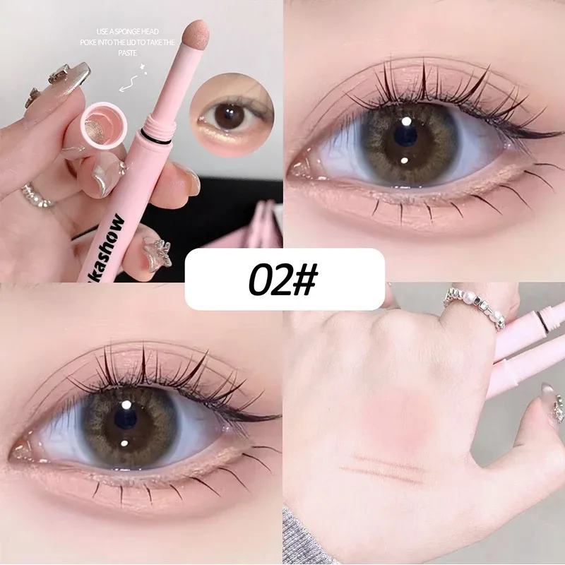 Half Moon Shaped Double Headed Sleeping Silkworm Silk Eyeliner Pen Diamond Glitter Matte Aegyosal Pen Brightening Cream Eye S