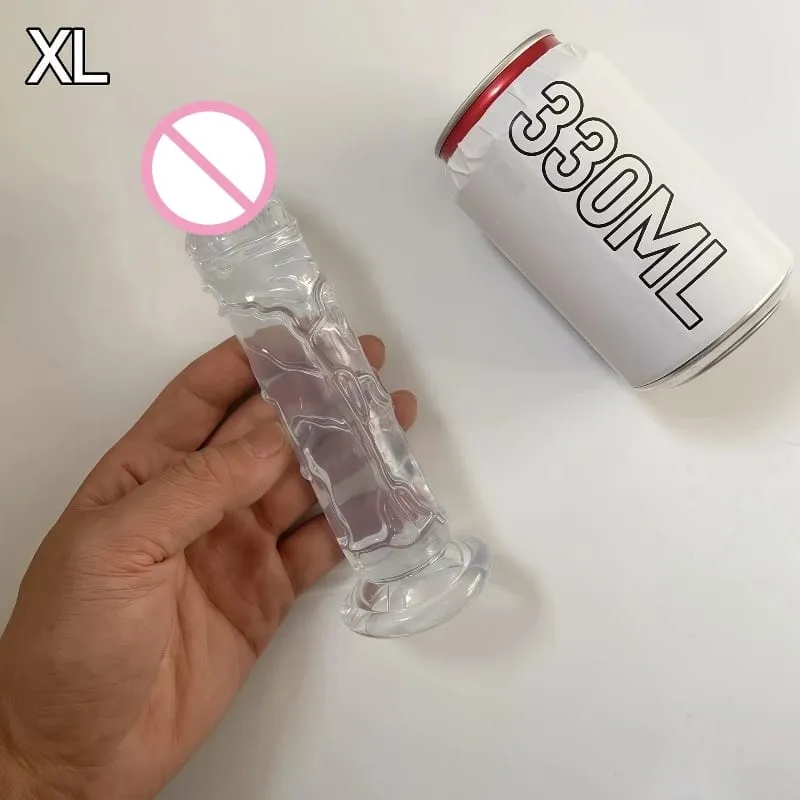 Women Realistic Anal Butt Plug Transparent Dildo Suction Cup Big Dick Soft Masturbators G Spot Big Penis Adult Sex Product 18+
